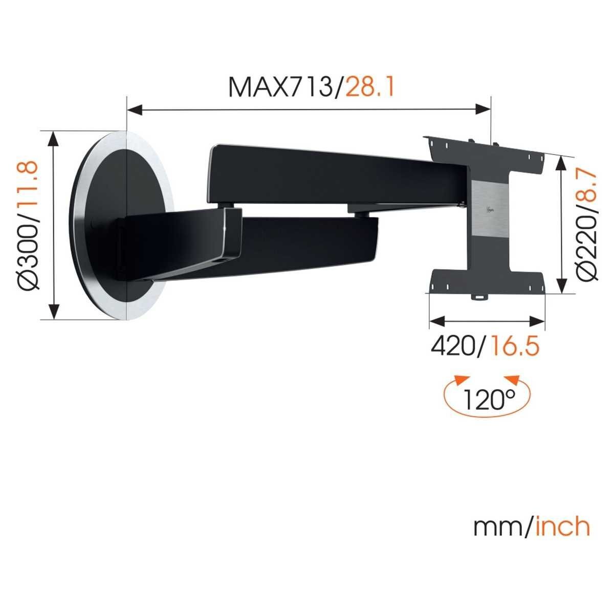 Vogel's NEXT7346 Full-Motion OLED TV Wall Mount for 40 to 65 Inch TVs Black hero image