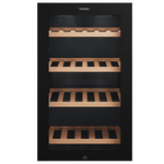 Vintec 35 Bottle Single Zone Under Bench Wine Fridge Glass Door Black VWS830FCB-X hero image
