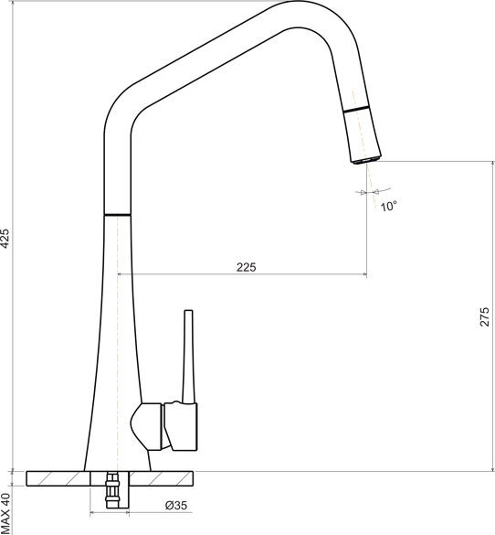 Armando Vicario TINKD-B Tink Kitchen Mixer Tap with Pull Out image 7
