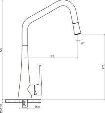 Armando Vicario TINKD-B Tink Kitchen Mixer Tap with Pull Out hero image