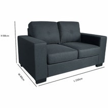 SILC Global Bari Two and Three Seater Lounge Suite Fabric Dark Grey 21001111 hero image