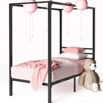 Zinus Patricia Single Metal Canopy Bed Frame Black AU-CPBF-S hero image