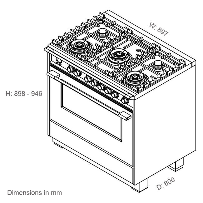 Fisher & Paykel Series 9 90cm Classic Style Freestanding Dual Fuel Pyrolytic Cooker Black OR90SCG6B1 hero image