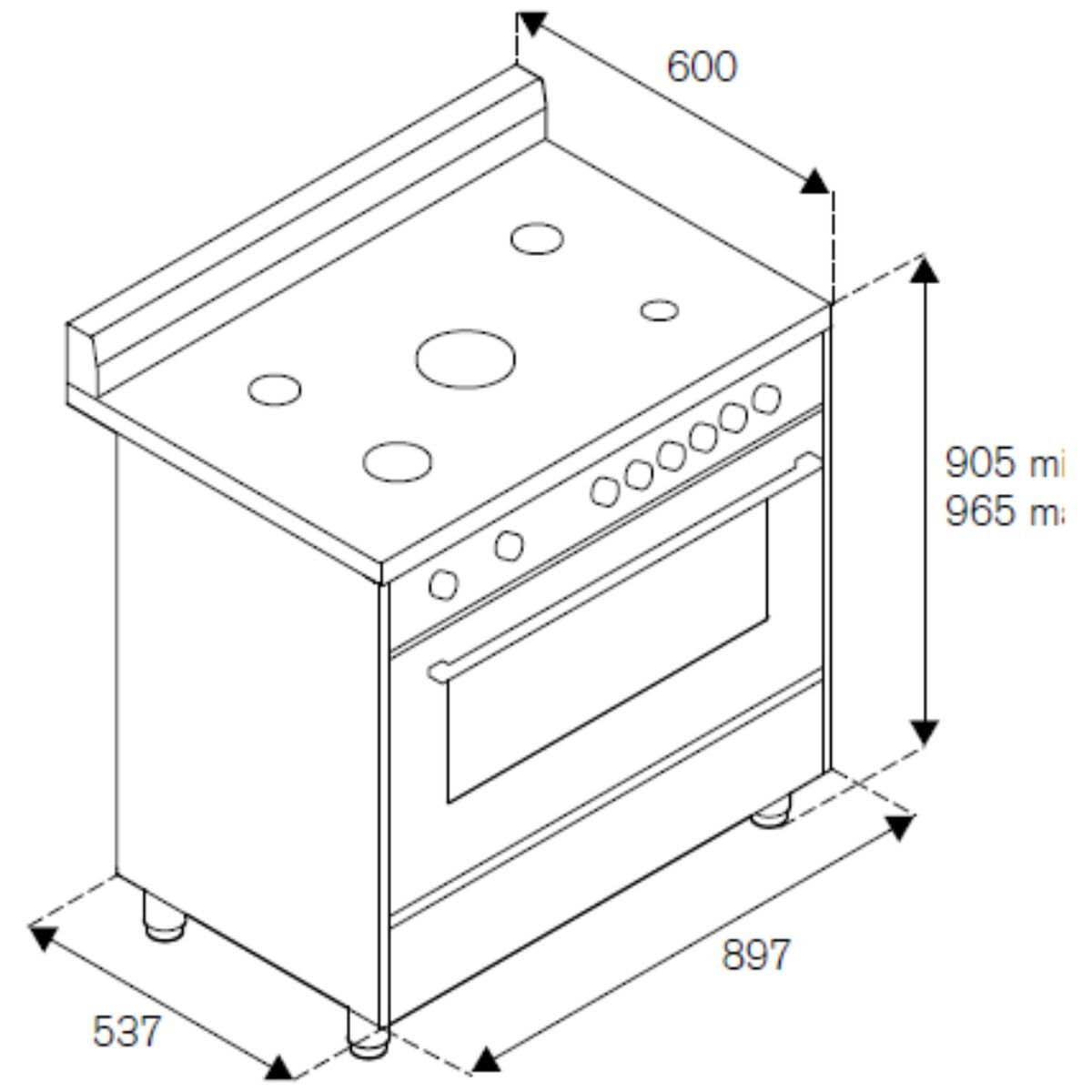 La Germania 90cm Freestanding Futura Natural Gas Oven/Stove TUS96C71BX  hero image