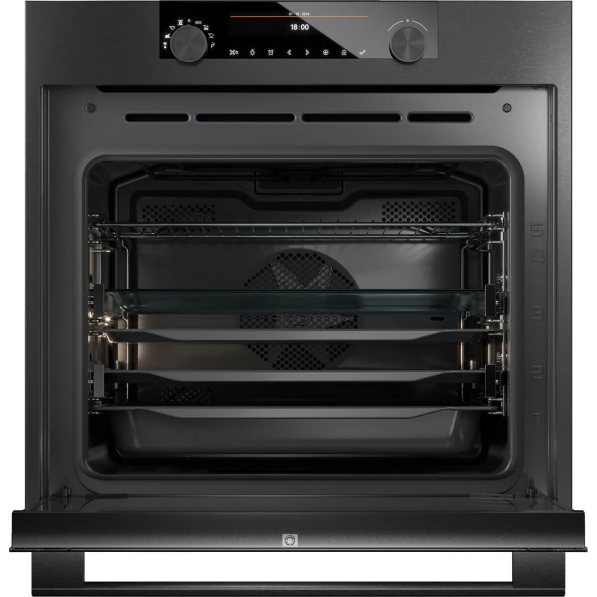 ASKO 60cm Pyrolytic Craft Built-In Oven Black Steel OP8687B hero image