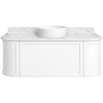 Turner Hastings Evara 120x53 Wall Hung Vanity with Real Marble Top To Suit Above Counter Basin White NTH EV123-WH-NTH hero image