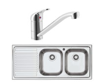 Abey BF200RTW Double Bowl and Drainer Sink Pack hero image