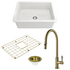 Turner Hastings Cuisine 68 Sink Pack with Brushed Brass Ludlow Pull Out Mixer Tap and Accessories PKG037 image NaN