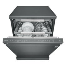 LG 60cm QuadWash Freestanding Dishwasher with Auto Door Opening Matte Black XD3A15MB hero image