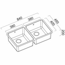Abey LG200UTPK Lago Double Bowl Undermount Sink Pack hero image