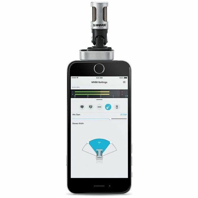 Shure Motiv MV88 iOS Lighting Digital Stereo Condenser Microphone SHR ...