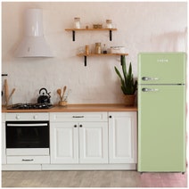 Linarie Valloire 209L Green Retro Top Mount Fridge - Manual Defrost LK200DDGREEN hero image