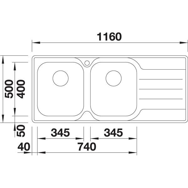 Blanco MEDIAN8SLIFK5 Median Double Bowl Right Hand Drainer Sink hero image