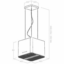 Elica Pix 42cm Island Rangehood Concrete PIXCONCRETEF42 hero image