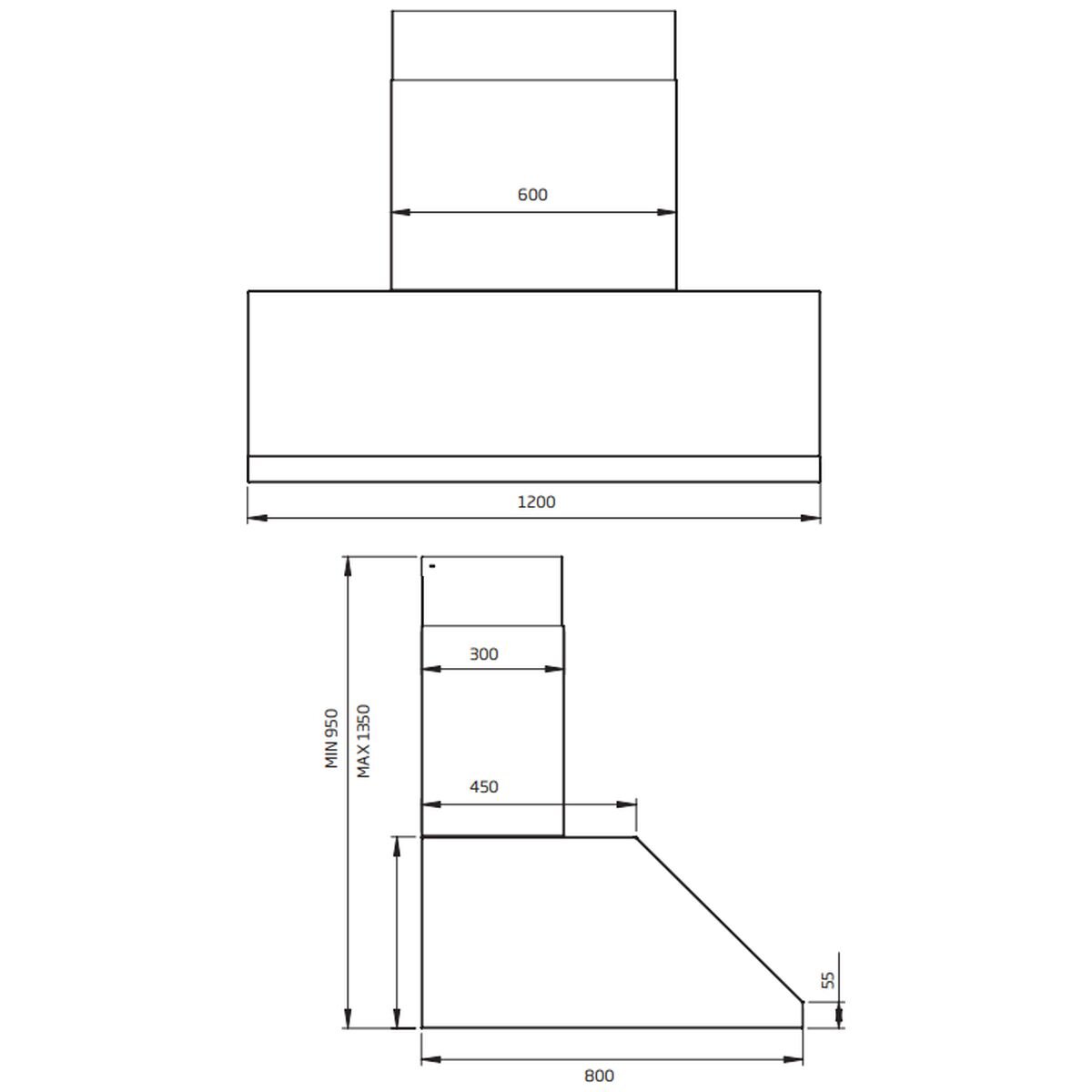 Schweigen Silent 120cm BBQ Canopy Rangehood with ISODrive SE Motor Pack DBH1200SEPAK hero image