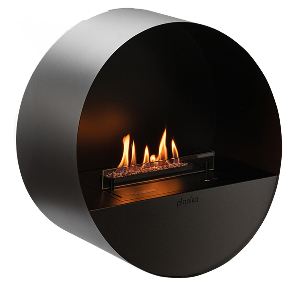 Planika Zero Emission Bubble Fireplace in Circular Casing for Wall BUBBLEW hero image