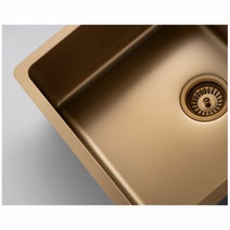 Titan Essentials 350mm Single Bowl Sink & Pull Out Gooseneck Kitchen Mixer Tap Package - Brass TSBRPK402 hero image