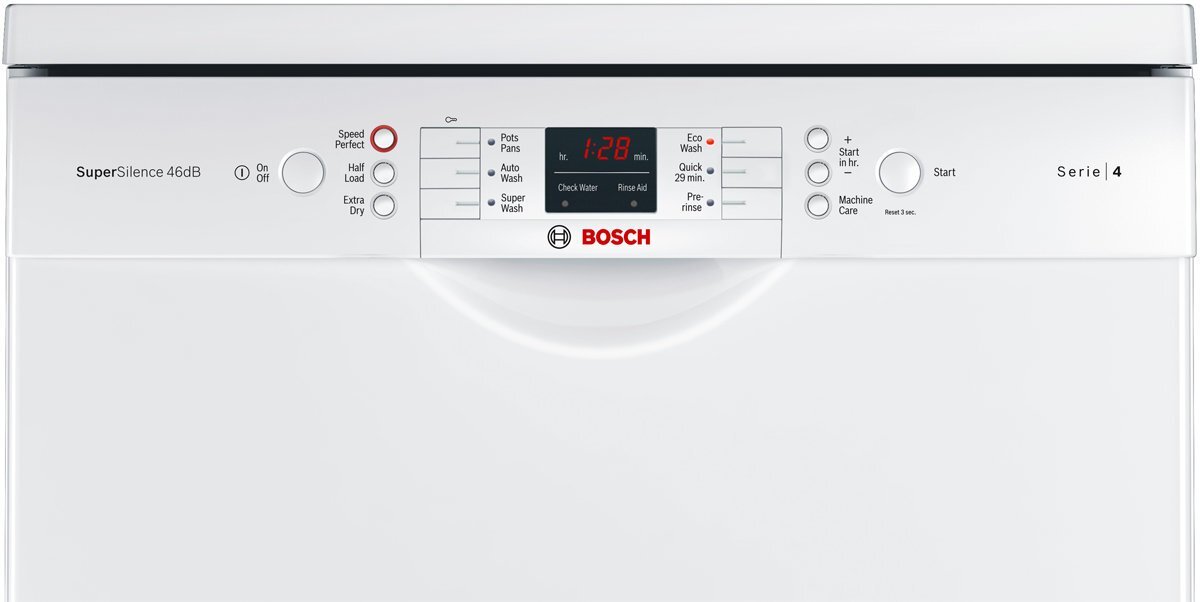 Bosch white freestanding dishwasher cheap series 4 sms46gw01a