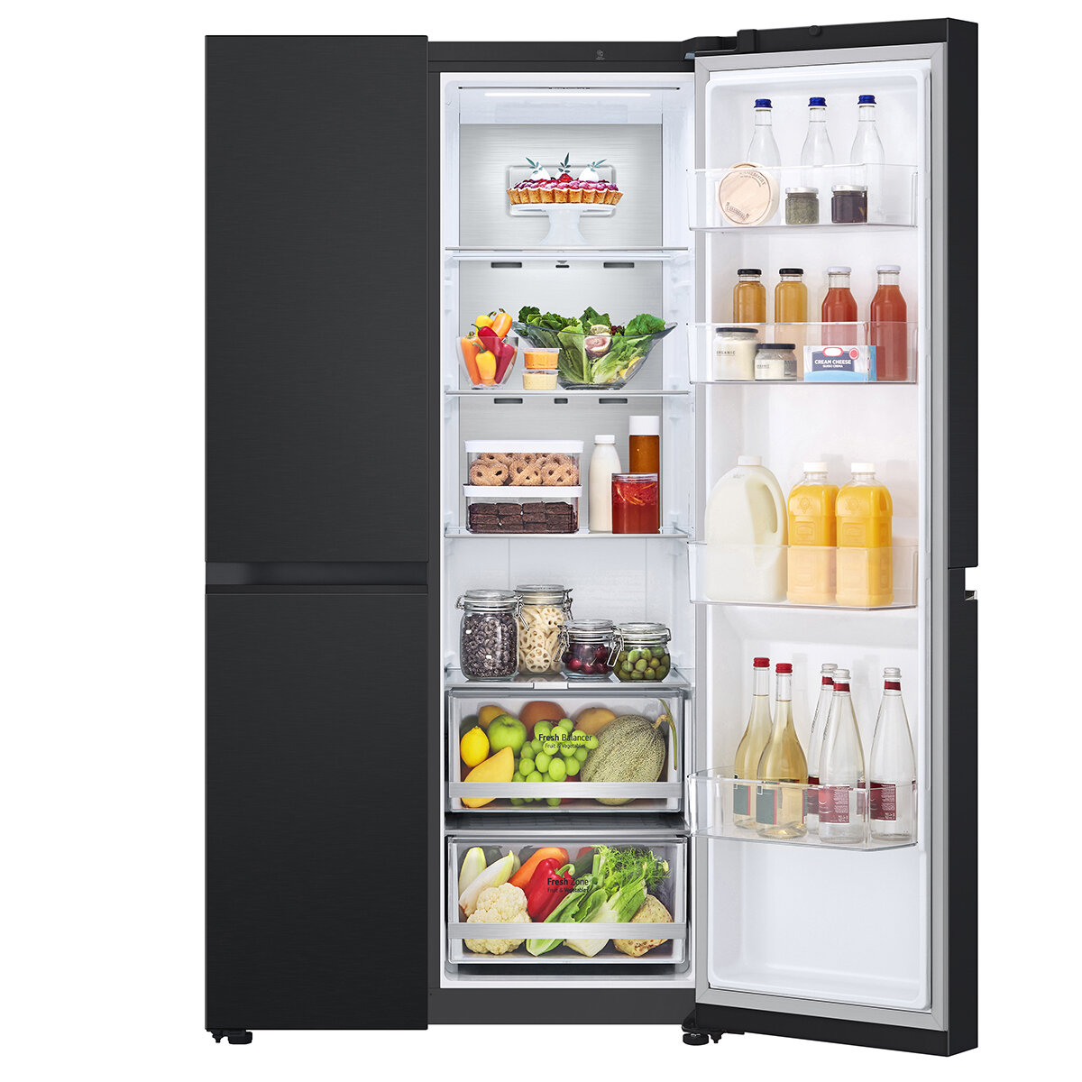 LG 655L Side by Side Fridge Matte Black GS-B600MBL hero image