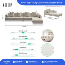 Kalona KYOTO Right Facing Extended Chaise Sofa Pearl WS-205-RCS-VILA-54 hero image