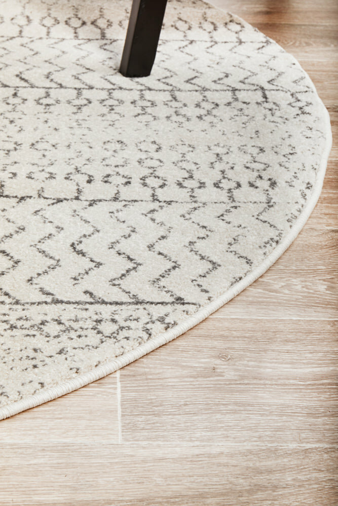 Rug Culture Chrome Medium Silver & Off White Rug 200X200CM - CRO-HPR-SIL-200X200 hero image