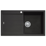 Oliveri Santorini Right-Hand Basin Single Basin And Drainer - Black ST-BL1520RHB hero image