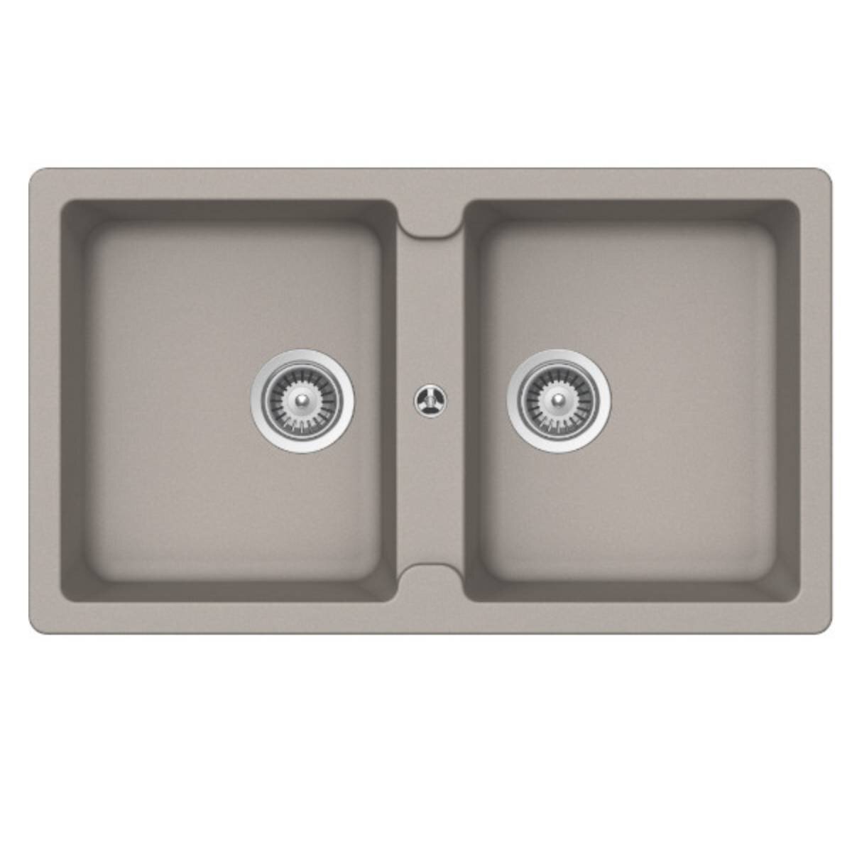 Abey Schock Typos N200 Double Bowl Sink with No Taphole - Concrete TN200C-NTH hero image