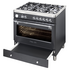 Artusi 90cm Dual Fuel Matte Black Freestanding Oven AFG999B image NaN