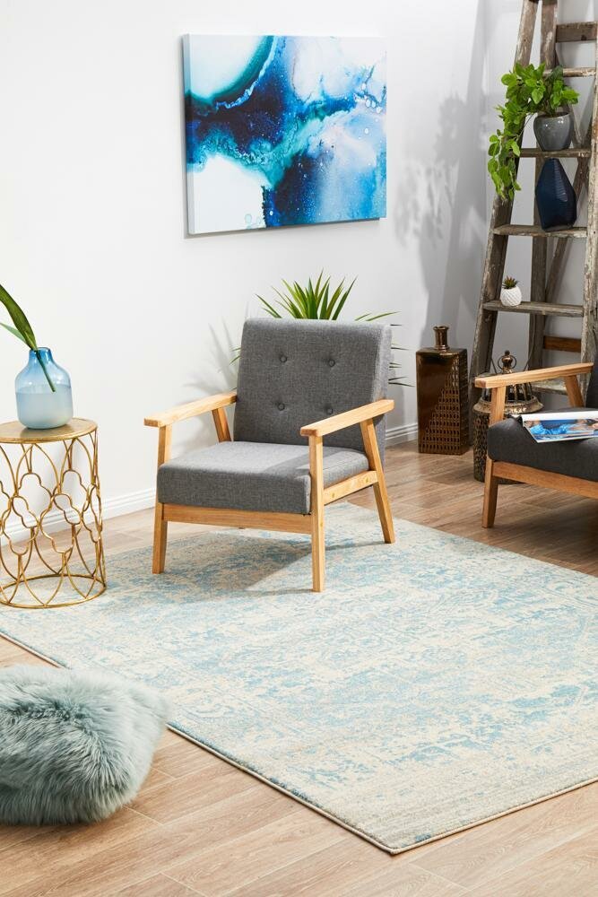 Rug Culture Evoke Oversize White Blue Rug 400X300CM - EVO-253-WBLU-400X300 hero image