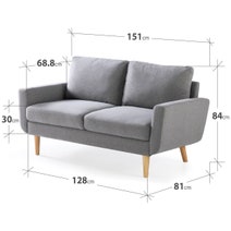 Zinus 2 Seater York Sofa Grey AU-USSTD2ZC-59G hero image