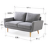 Zinus 2 Seater York Sofa Grey AU-USSTD2ZC-59G image NaN
