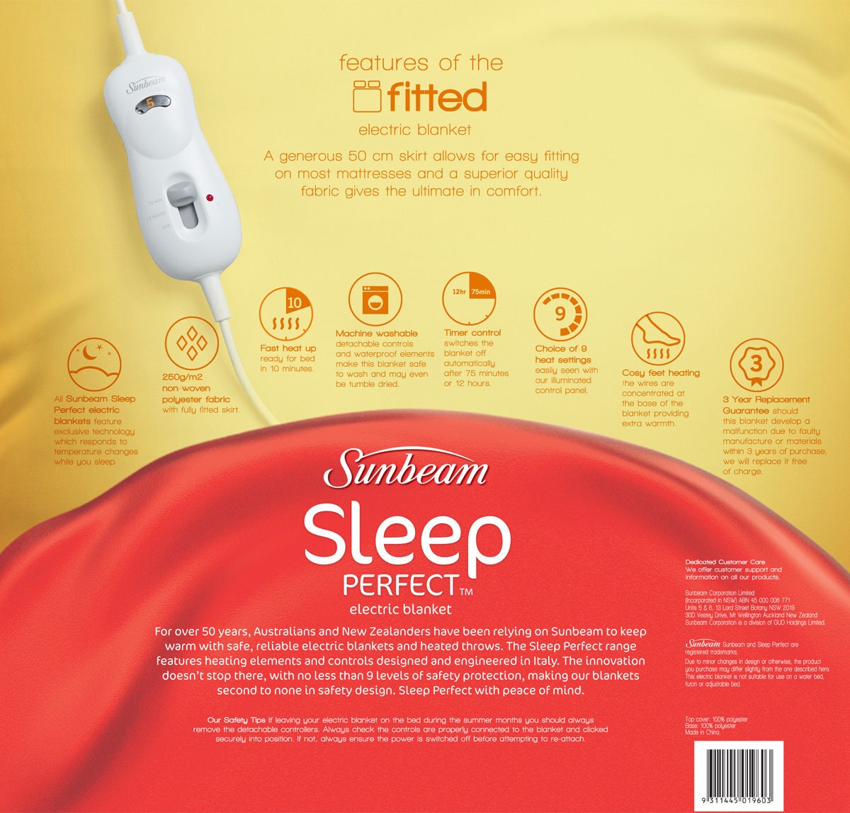 Sunbeam Sleep Perfect Double Electric Blanket BL5141 | Appliances Online