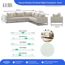 Kalona Vaeroy Modular Six Seater Right Facing Sofa Pearl 208-04B-02B-VILA-54 hero image