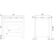 Ilve 90cm Pro Line Freestanding Dual Fuel Oven/Stove L096NMPMGC hero image