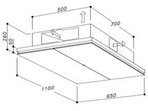Sirius SLT960EM 110cm Valentina Collection Ceiling Cassette Rangehood hero image