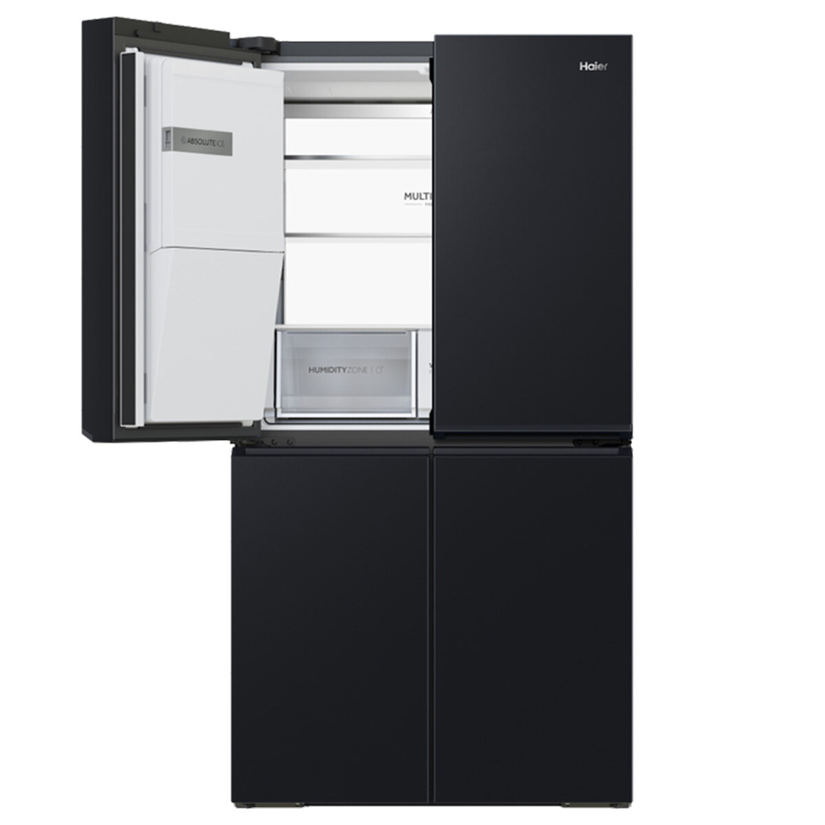 Haier 601L Quad Door Refrigerator with Ice and Water Dispenser Black  HRF680YZC | Appliances Online