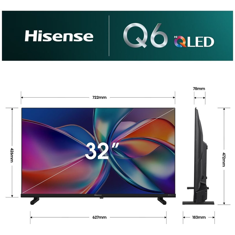 Hisense 32 Inch Q6S FHD Hi-QLED TV 32Q6SAU [2026] | Appliances Online