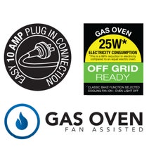 Glem Gas 90cm Gas Oven & Cooktop Matt Black Freestanding Oven GS965GGMB hero image