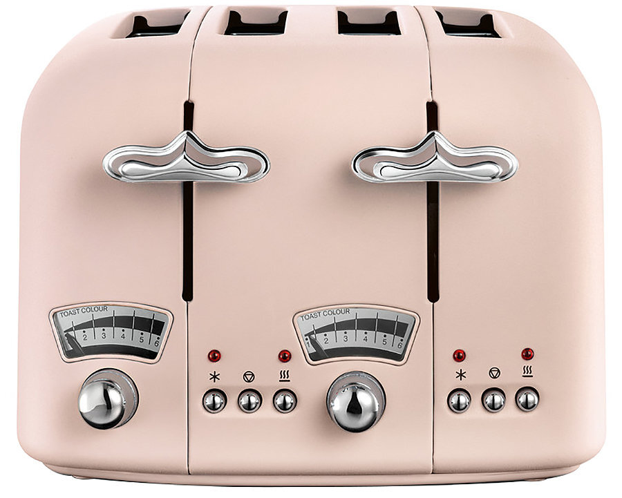 DeLonghi Icona Vintage 4 Slice Toaster, CTOT4003PK, Pink