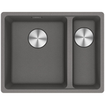 Franke Maris 340/150mm 1 and 1/2 Bowl Right Undermount Sink with Extension Drainer Stone Grey MRG160SBRSG-FPC hero image