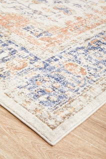 Rug Culture Mayfair Large Blue & Peach Rug 290X200CM - MAY-LOR-BLU-290X200 hero image