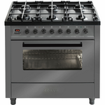 ILVE 90cm Grigio Lusso Freestanding Dual Fuel Oven/Stove L096WMP/GRD hero image