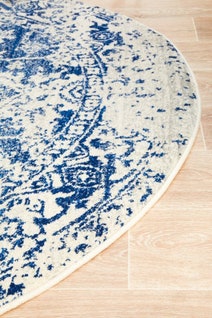 Rug Culture Evoke Large White Navy Rug 240X240CM - EVO-253-WNAV-240X240 hero image