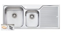 Oliveri NP611 Nu-Petite 1 and 3/4 Bowl Right Hand Drainer Topmount Sink hero image