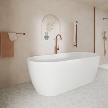 Fienza Nero 1780 Freestanding Stone Bath White ST12 hero image