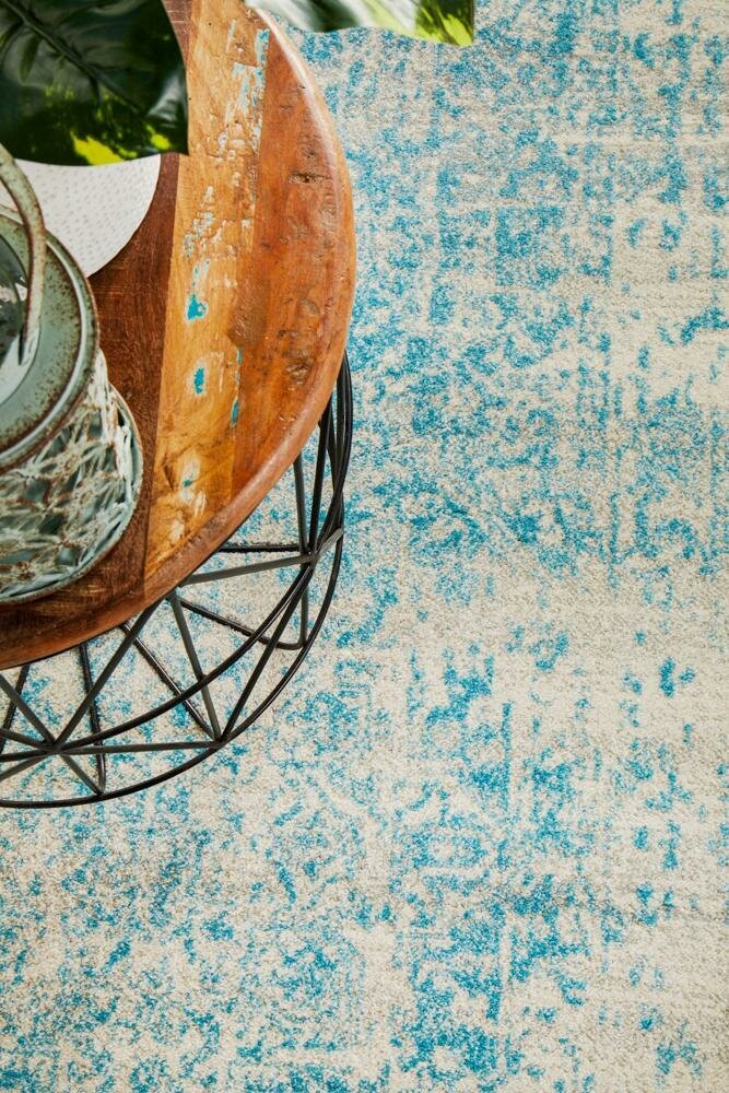 Rug Culture Evoke Large White Blue Rug 400X80CM - EVO-253-WBLU-400X80 hero image