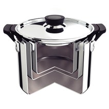 Tramontina Grano Compact 3 Piece Try-Ply Stainless Steel Cookware set with Silicone handles 65240200 hero image