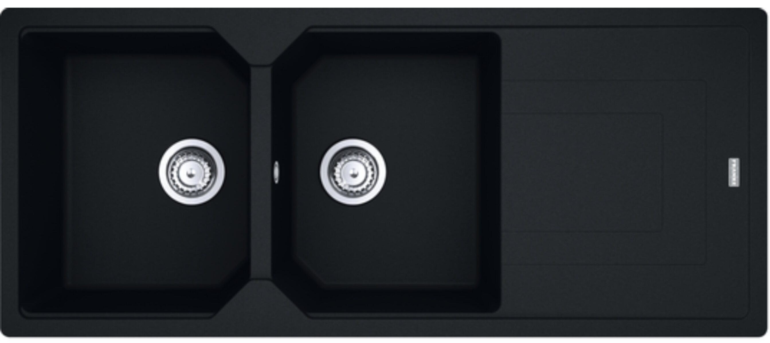 Franke Urban Fragranite Double Bowl Topmount Sink with Reversible Drainer Matte Black UBG621MB hero image