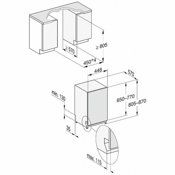 Miele Gen 5000 Semi-Integrated Slimline Dishwasher G5430SCIBRWS