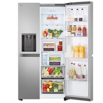 LG 641L Side by Side Refrigerator with Non-Plumbed Ice and Water Stainless Steel GS-N599PL hero image